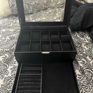 Black Watch and Jewelry Organizer